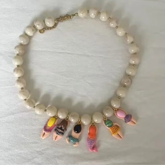 Summer Beach Girls Charm Colorful Bikini Gold Necklace